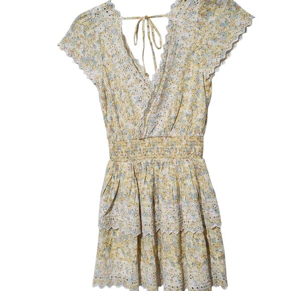 American Eagle Dress Size XS Lined Embroidered Short Sleeve - Picture 7 of 11